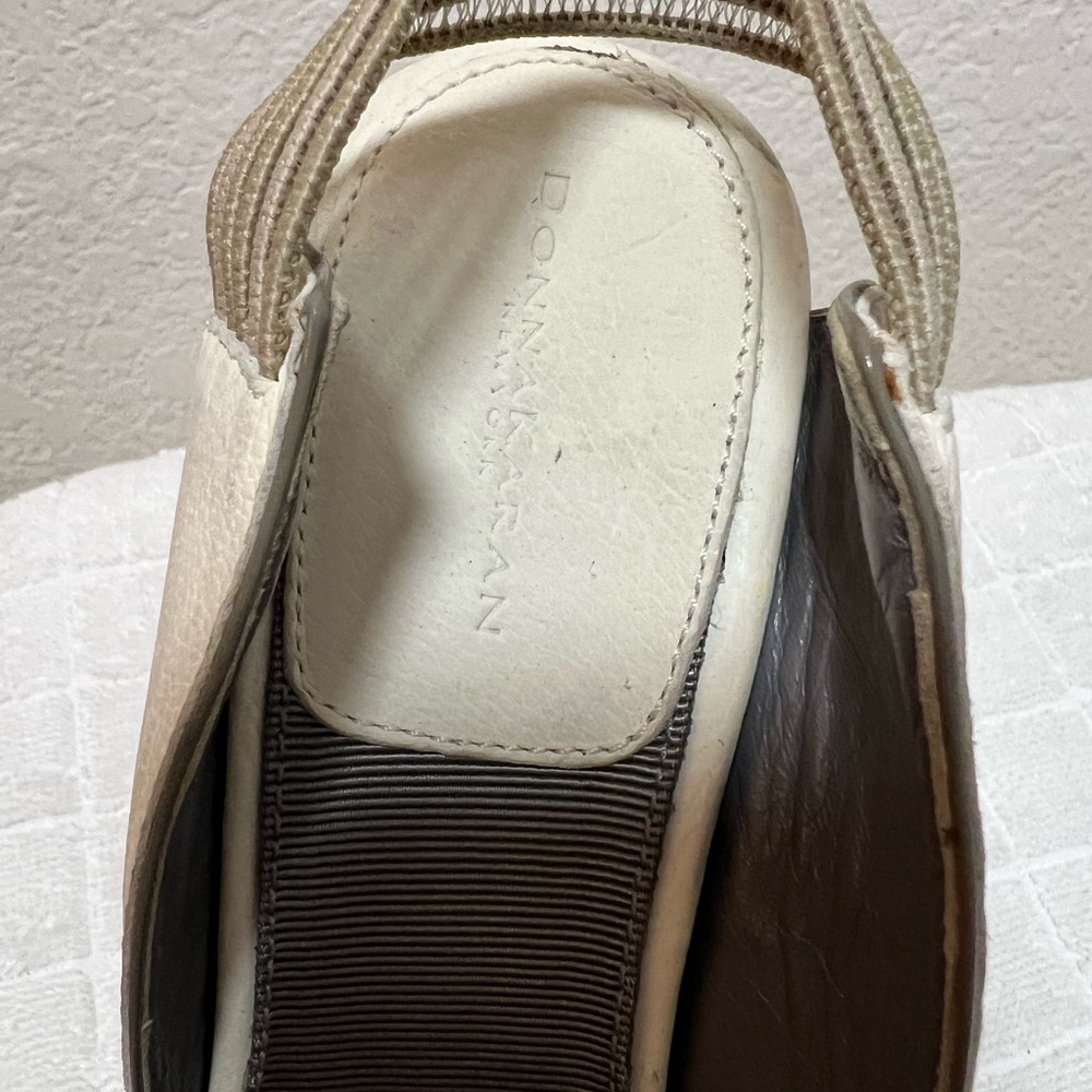 Donna Karan Cream and Tan Shoe